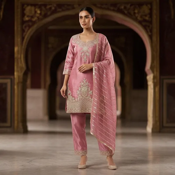 Pink_Embroidered_Ethnic_Suit_Set_For_Women