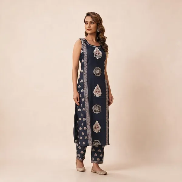 Navy_Printed_Straight_Kurta_Set_For_Women