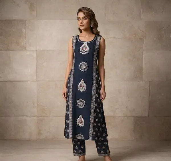 Navy_Printed_Straight_Kurta_Set_For_Women