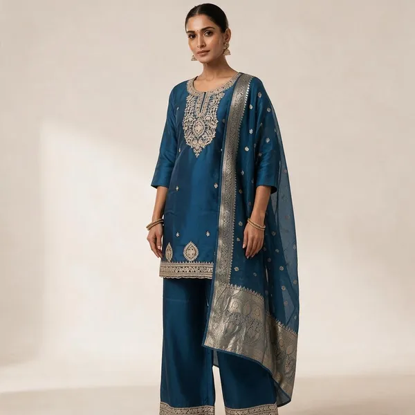 Morpich_Blue_Embroidered_Straight_Fit_Suit_Set_For_Women