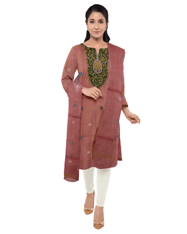 Brown_Georgette_Premium_And_Elegant_Kurta_With_Dupatta_For_Women