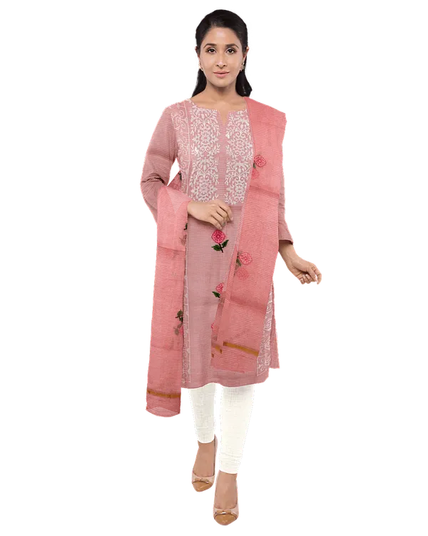Pink_Georgette_Premium_And_Elegant__Kurta_With_Dupatta__For_Women