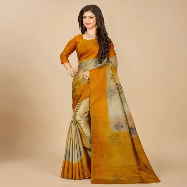 Beige_And_Mustard_Synthetic_Premium_And_Elegant_Saree_For_Women