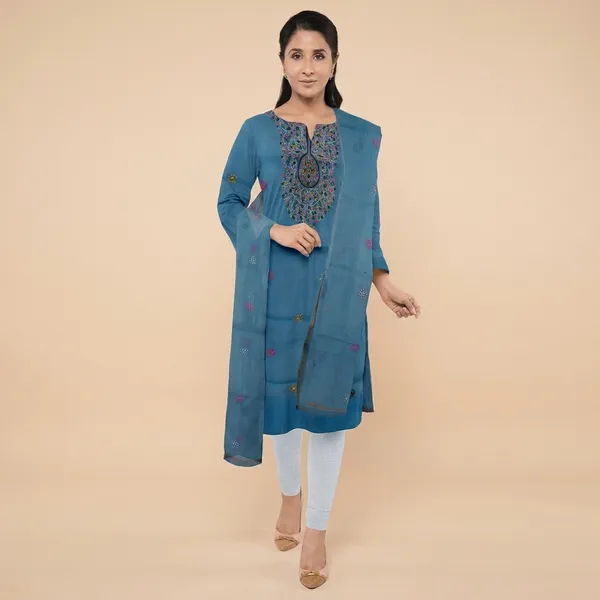 Blue_Cotton_Premium_And_Elegant_Kurta_With_Dupatta_For_Women