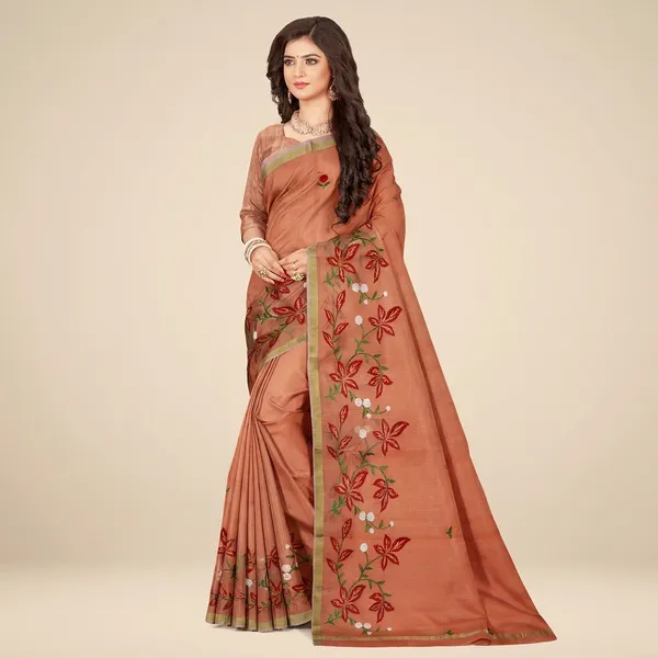 Peach_Synthetic_Premium_And_Elegant_Saree_For_Women