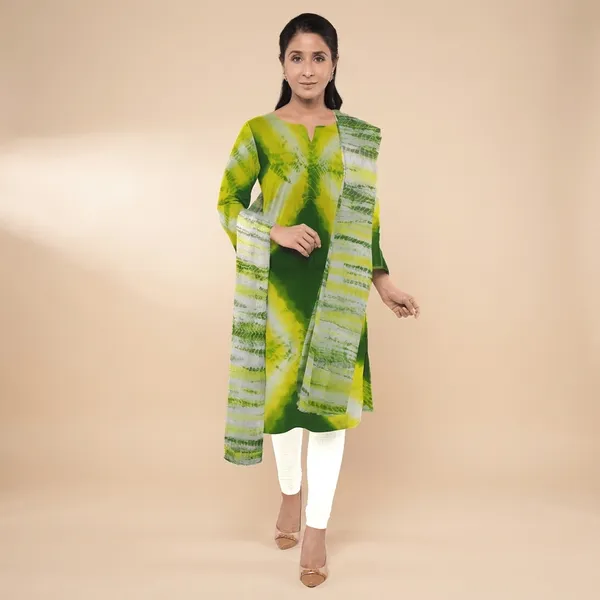 Green_And_Yellow_Cotton_Premium_And_Elegant_Kurta_With_Dupatta_For_Women