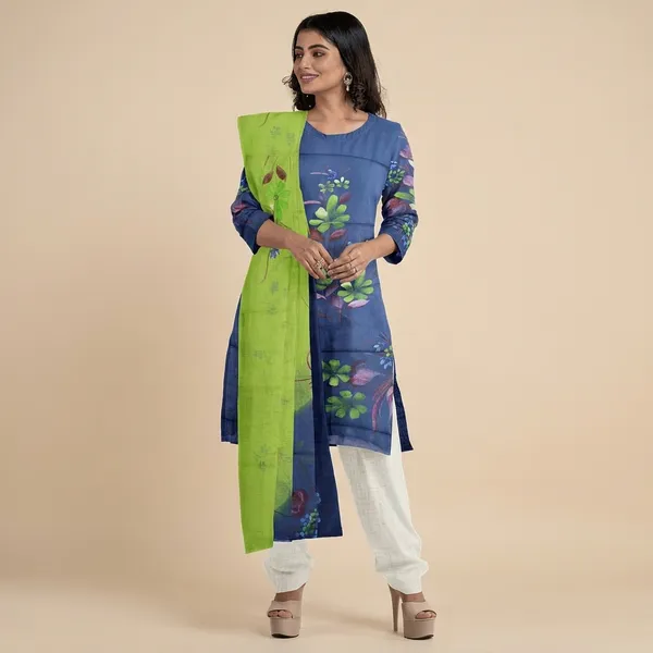 Blue_And_Green_Cotton_Premium_And_Elegant_Kurta_Set_For_Women