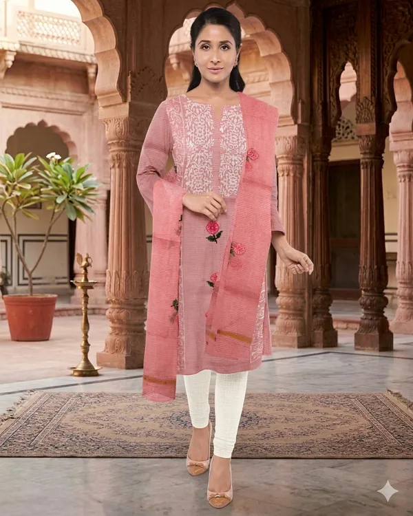 Pink_Georgette_Premium_And_Elegant__Kurta_With_Dupatta__For_Women