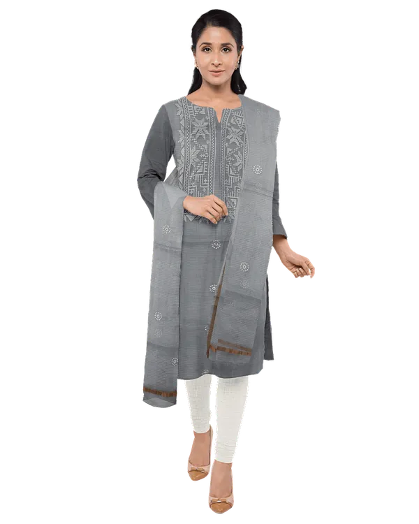 Grey_Cotton_Premium_And_Elegant_Kurta_With_Dupatta_For_Women