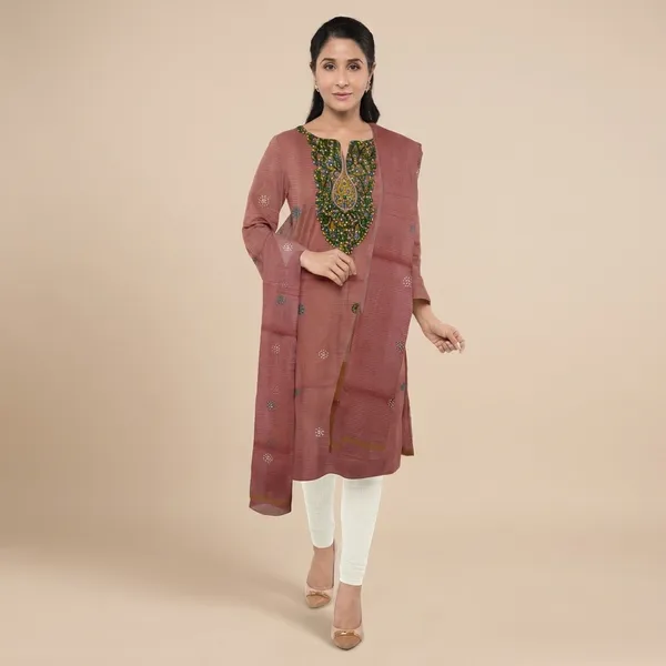 Brown_Georgette_Premium_And_Elegant_Kurta_With_Dupatta_For_Women