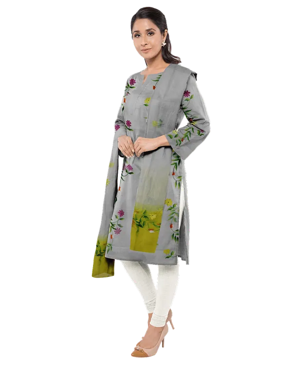Grey_Cotton_Premium_And_Elegant_Kurta_With_Dupatta_For_Women