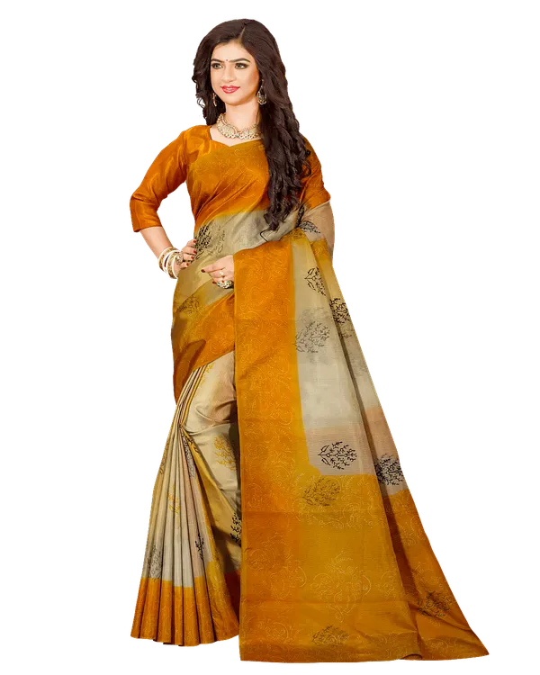 Beige_And_Mustard_Synthetic_Premium_And_Elegant_Saree_For_Women