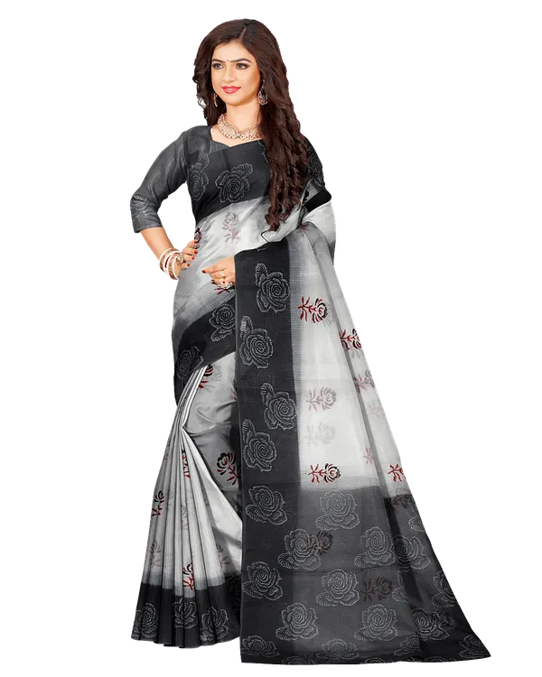 Grey_And_Black_Art_Silk_Premium_And_Elegant_Saree_For_Women