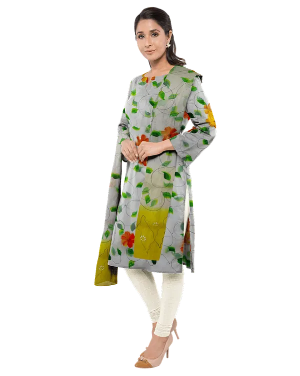 Grey_Cotton_Premium_And_Elegant_Kurta_With_Dupatta_For_Women