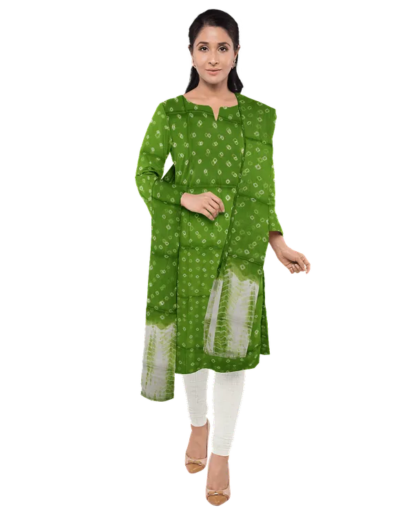 Green_Cotton_Premium_And_Elegant_Kurta_With_Dupatta_For_Women