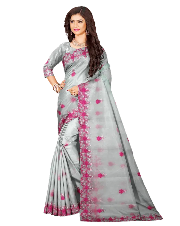 Grey_And_Pink_Cotton_Premium_And_Elegant_Saree_For_Women