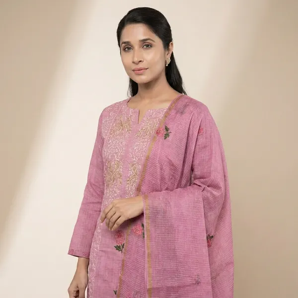 Pink_Cotton_Premium_And_Elegant_Kurta_With_Dupatta_For_Women