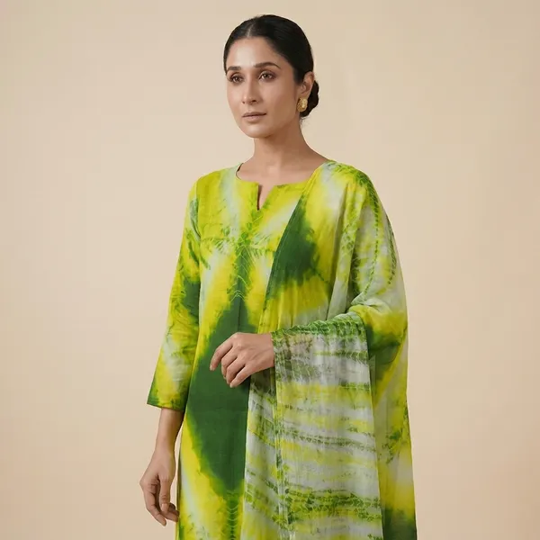Green_And_Yellow_Cotton_Premium_And_Elegant_Kurta_With_Dupatta_For_Women