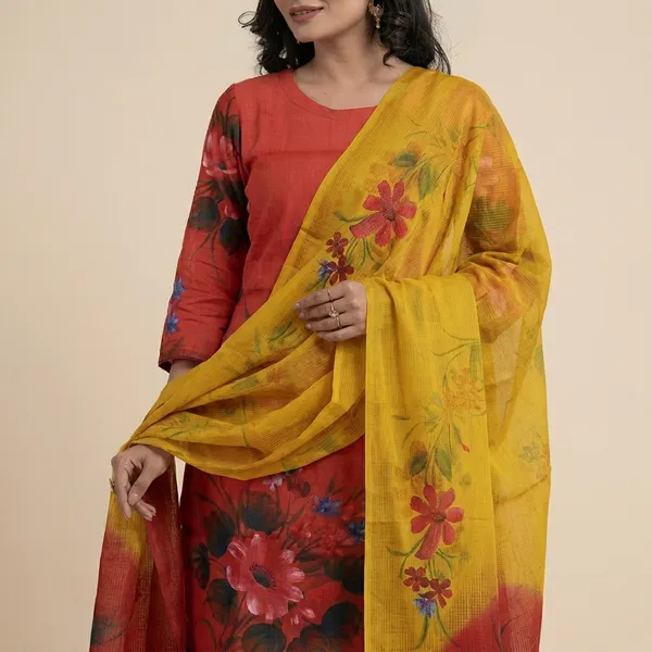 Red_And_Yellow_Cotton_Premium_And_Elegant_Kurta_Set_For_Women