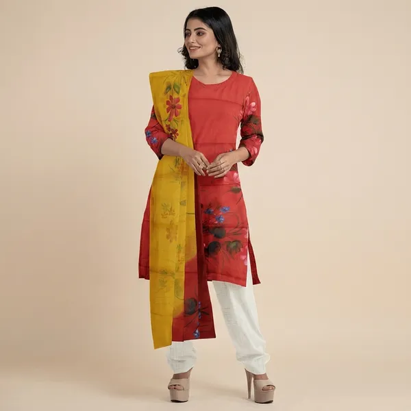 Red_And_Yellow_Cotton_Premium_And_Elegant_Kurta_Set_For_Women