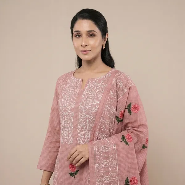 Pink_Georgette_Premium_And_Elegant__Kurta_With_Dupatta__For_Women