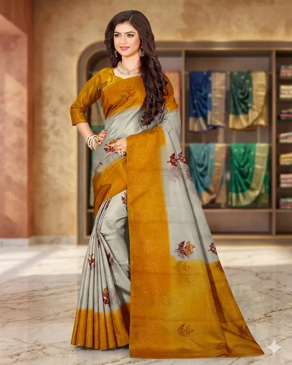 Grey_And_Mustard_Yellow_Silk_Premium_And_Elegant_Saree_For_Women