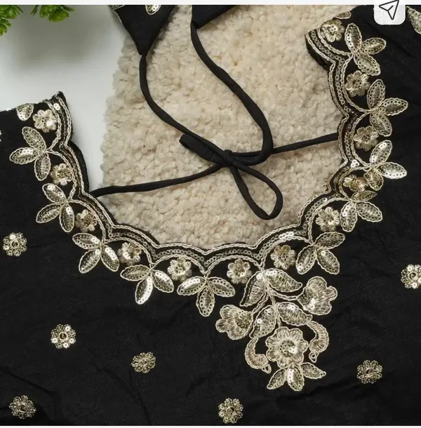 Black_Embroidered_Blouse_With_Golden_Floral_Work