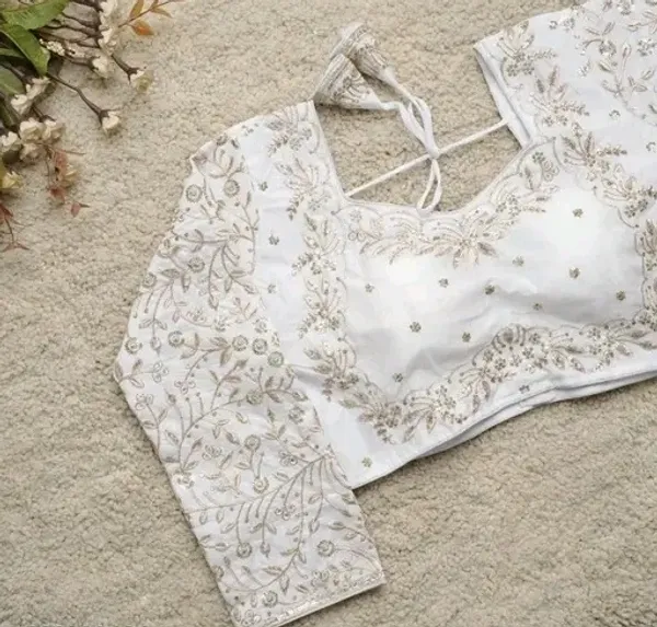 Elegant_White_And_Silver_Embroidered_Blouse_With_Tie-Up_Detail