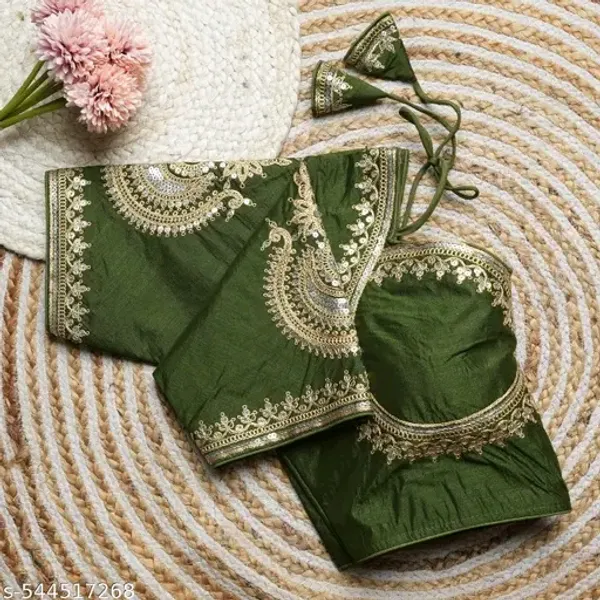 Olive_Green_Embroidered_Blouse_With_Lace_Detailing