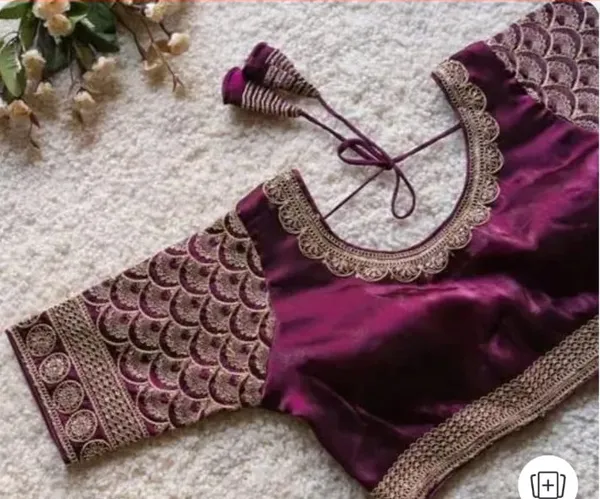 Purple_Embroidered_Silk_Blouse_With_Scalloped_Neckline_And_Tassel_Ties