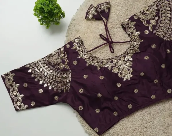 Designer_Embroidered_Blouse_In_Deep_Purple_With_Golden_Embellishment