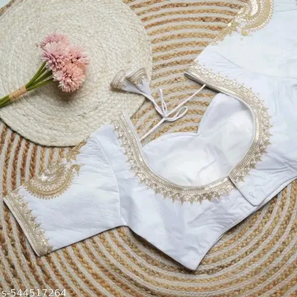 White_Cotton_Blouse_With_Golden_Lace_Border