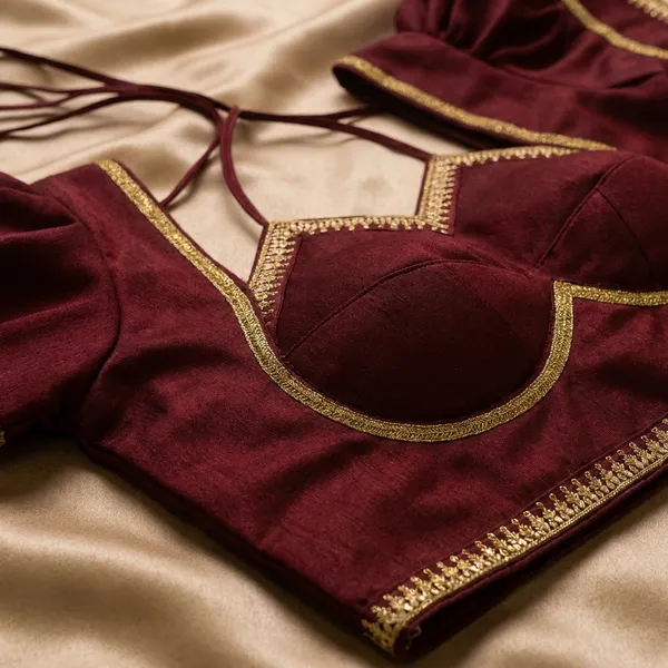 Maroon_Embellished_Blouse_With_Puff_Sleeves