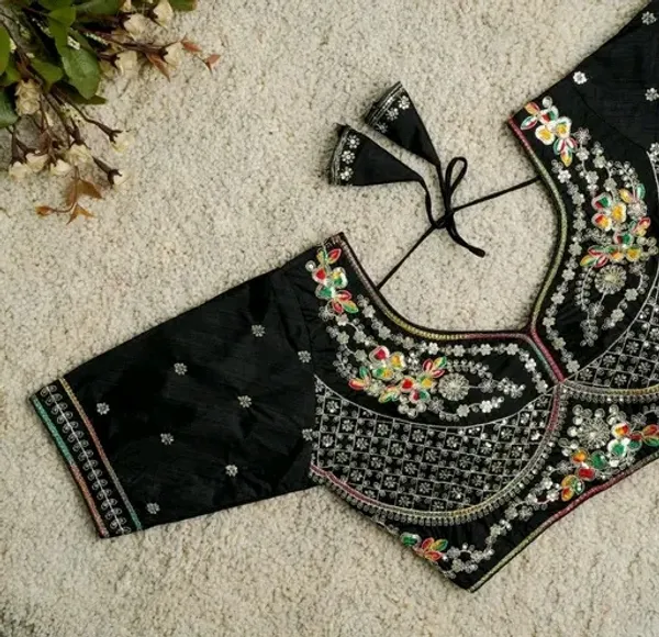 Embroidered_Silk_Blouse_With_Floral_Motifs_And_Stone_Work