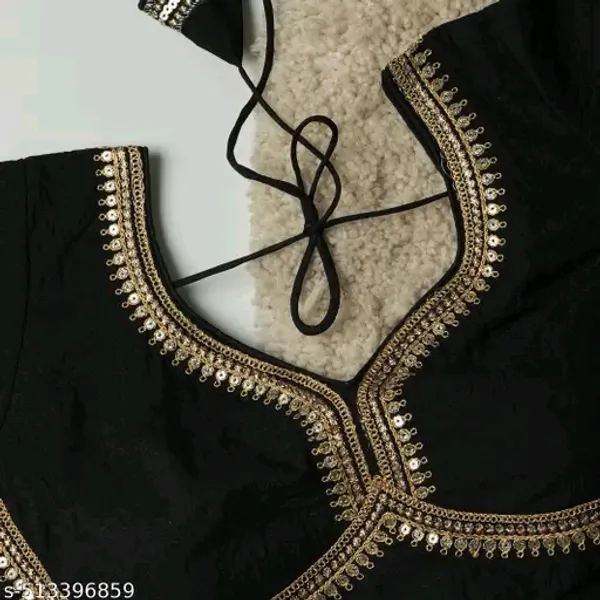 Black_Embellished_Blouse_With_Golden_Zari_Work