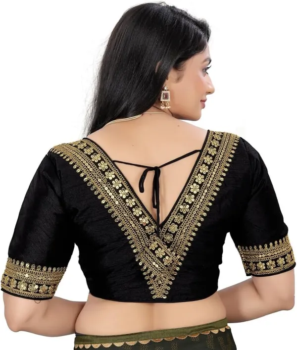 Black_Designer_Blouse_With_Golden_Embroidery_And_V-Neck_Design