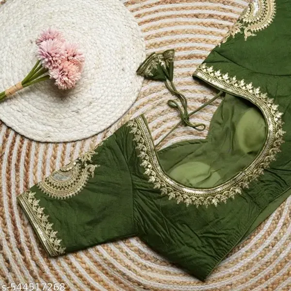 Olive_Green_Embroidered_Blouse_With_Lace_Detailing