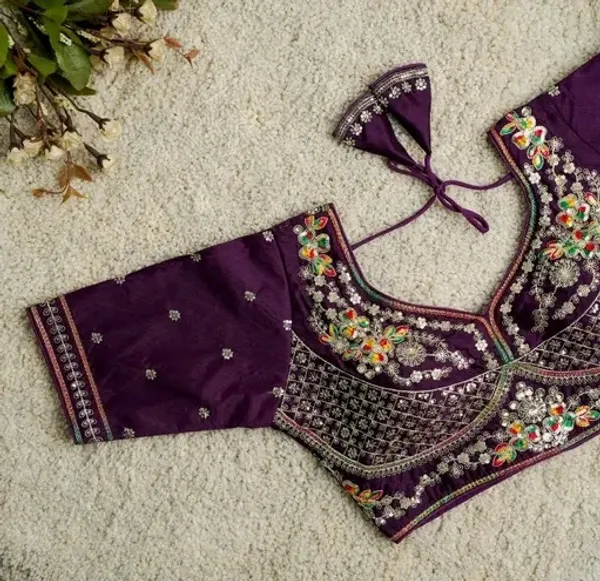 Purple_Embroidered_Silk_Blouse_With_Mirror_Work_And_Floral_Detailing