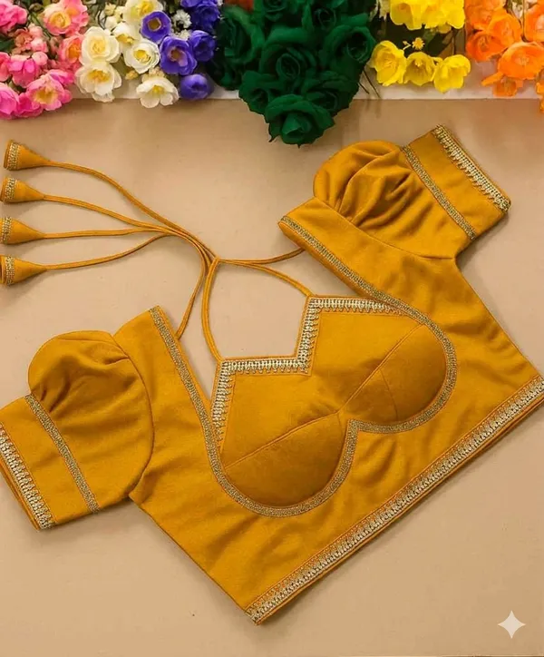 Mustard_Yellow_Designer_Blouse_With_Embellished_Neckline_And_Sleeves