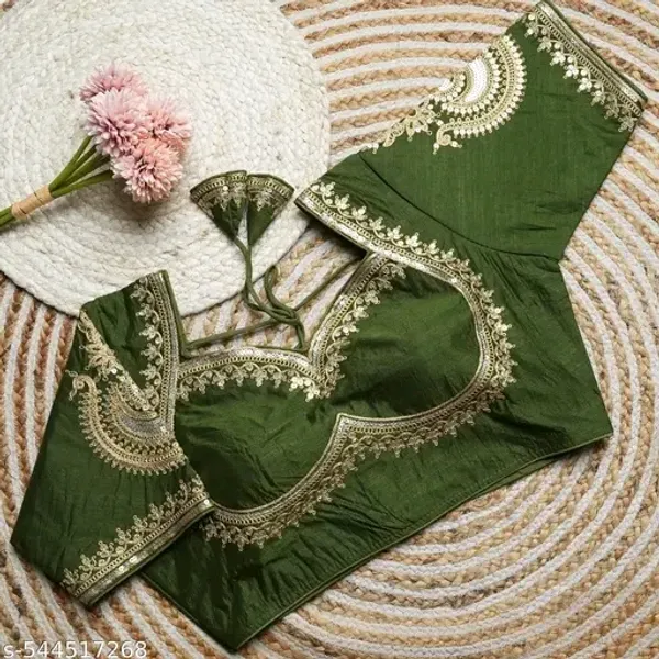Olive_Green_Embroidered_Blouse_With_Lace_Detailing