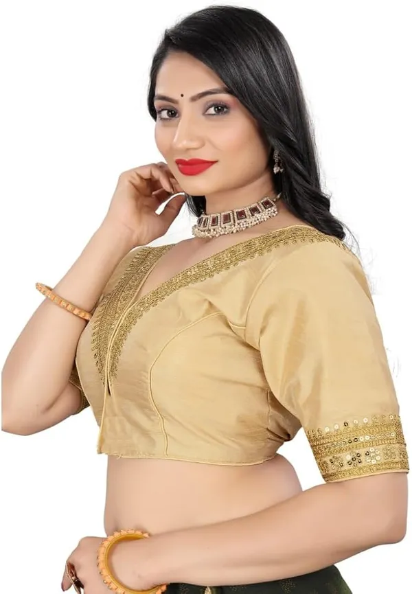 Gold_Embroidered_Saree_Blouse_With_V-Neck_Design