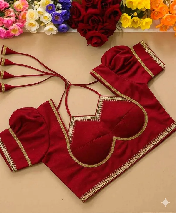 Red_Embellished_Designer_Blouse_With_Puff_Sleeves