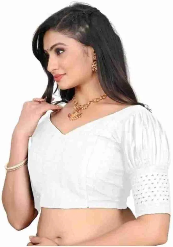 White_Embroidered_Cotton_Blouse_With_Puff_Sleeves_And_Back_Tie-Up