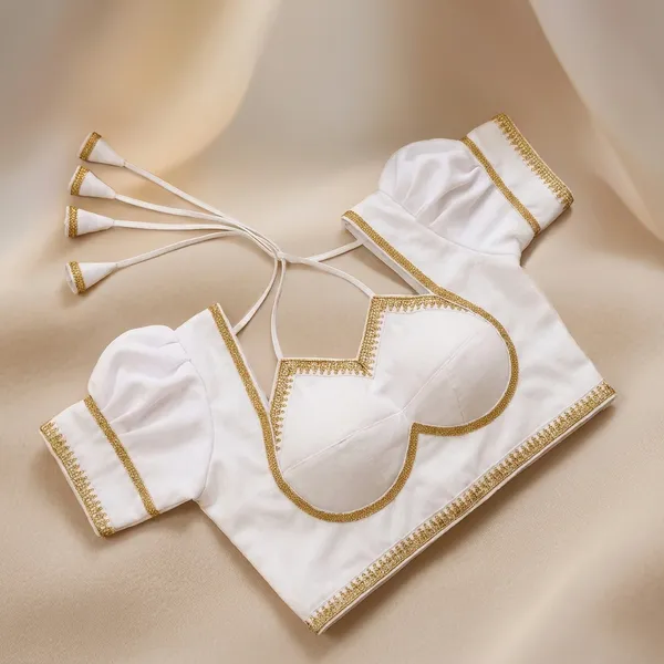 White_Crop_Top_With_Gold_Trim_And_Puff_Sleeves