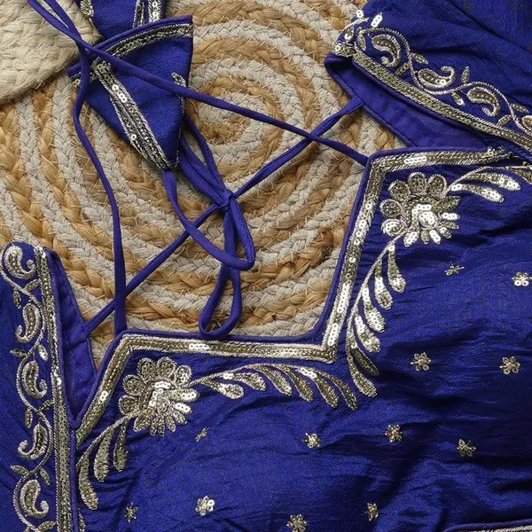 Royal_Blue_Embroidered_Blouse_With_Tassel_Tie-Up_Back