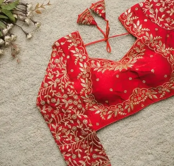 Red_Embroidered_Bridal_Blouse_With_Golden_Floral_Zari_Work