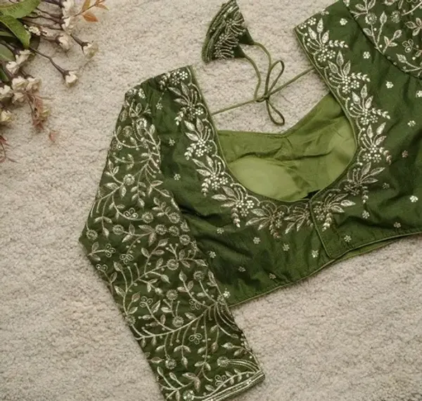 Mehandi_Green_Embroidered_Blouse_With_Floral_Threadwork