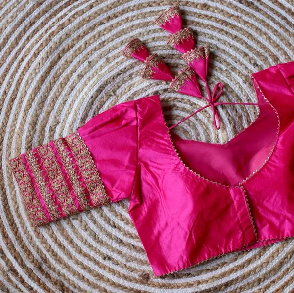 Pink_Embroidered_Blouse_With_Tassel_Details