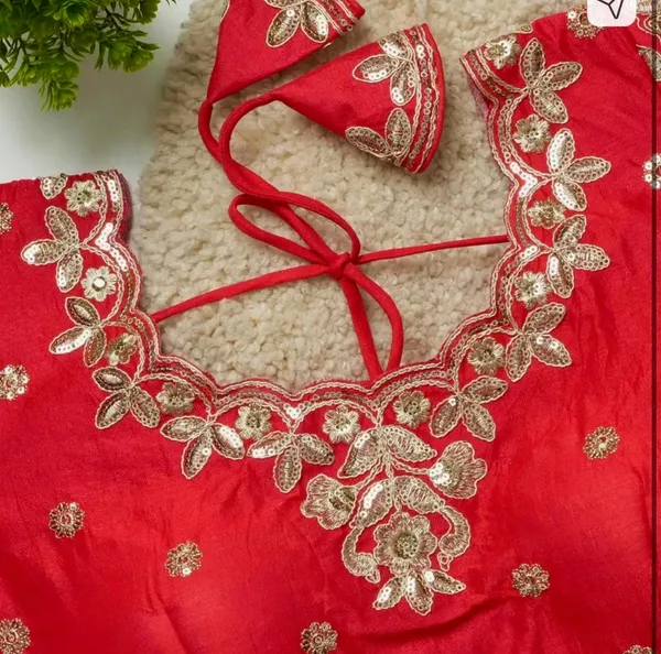 Red_Embroidered_Blouse_With_Golden_Zari_Work