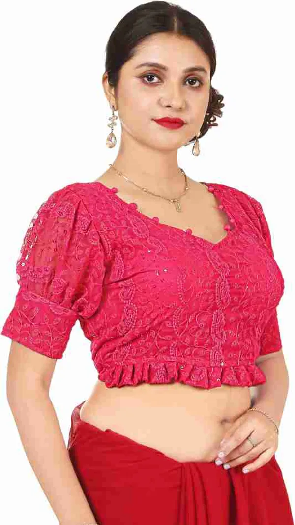 Pink_Net_Embroidered_Blouse_With_Puff_Sleeves_And_Back_Bow_Detail